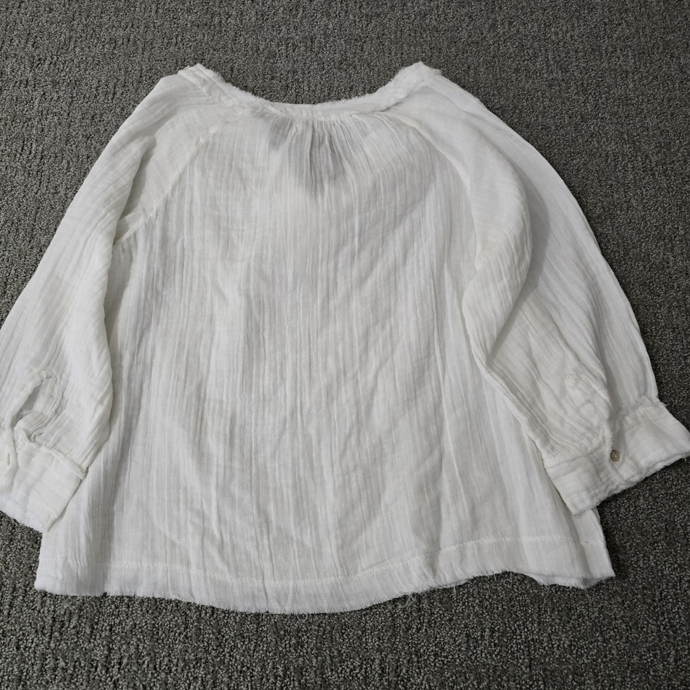 Natural Life M White Cotton Gauze Peasant Blouse NWT Boho Coastal Cottagecore - Picture 6 of 6